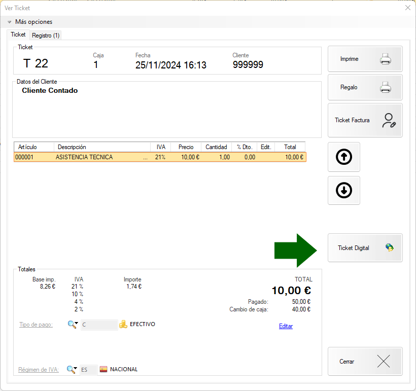 Reenviar Ticket Digital