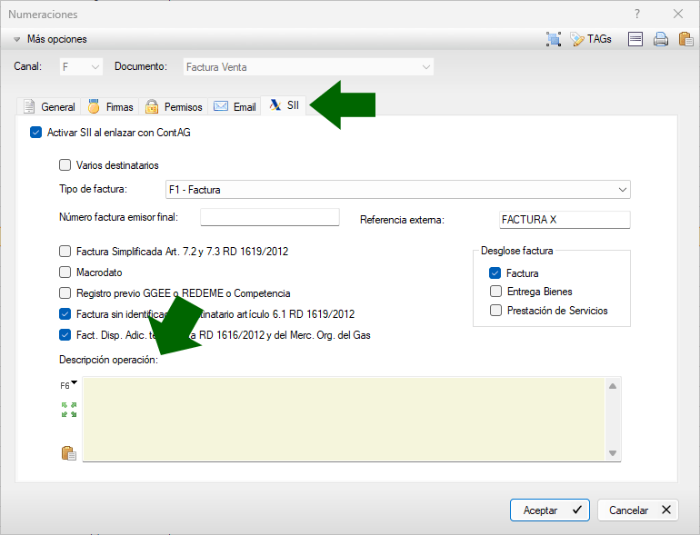 Operación SII en Canales